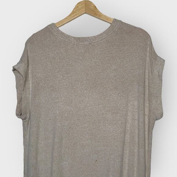 Lulus Small Brown Dolman Top Crew Neck Relaxed Fit Quiet Luxury Essential Chic - Picture 6 of 7